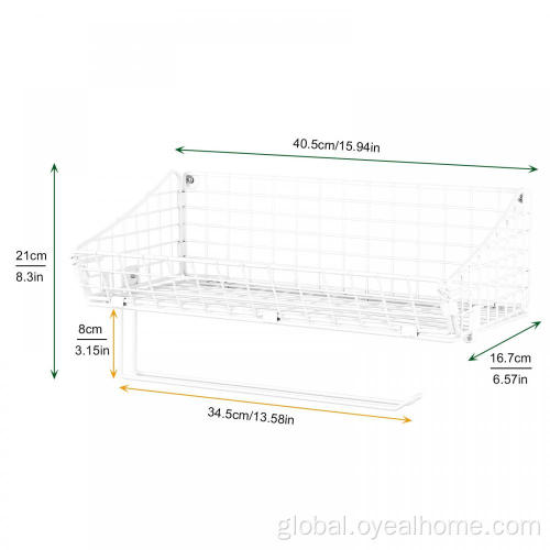 Iron Mesh Wall-Mounted Paper Rack Metal Wall-Mounted Paper Holder White (Set of Two) Factory